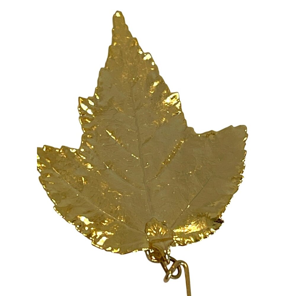 Retro Gold Tone Leaf Pin Brooch Stickpin Fall Botanical Nature Autumn Vintage - Picture 3 of 8